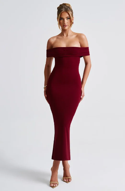 Bex Midi Dress - Burgundy