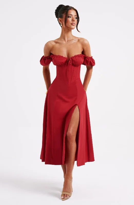 Courtney Midi Dress - Red