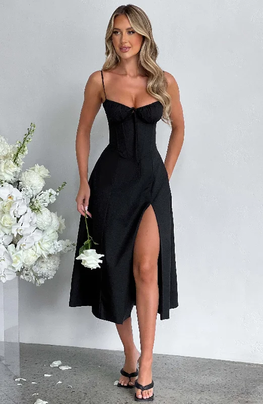 Deanna Midi Dress - Black