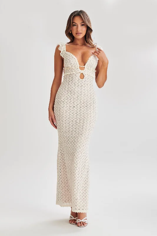 Ezra Lace Maxi Dress - Ivory