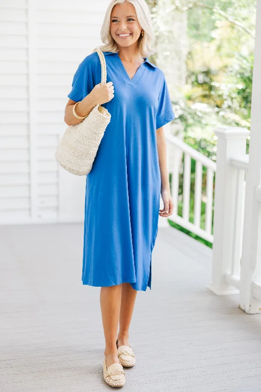 Just The Beginning Royal Blue Midi Dress