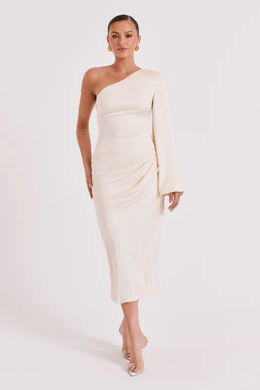 Nyomi One Shoulder Maxi Dress - Ivory