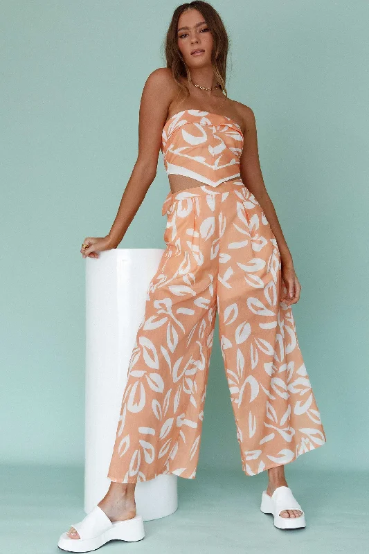 Randi Wide Leg Pants Leaf Print Mango